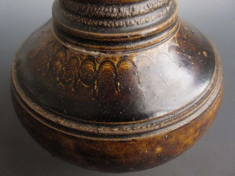 Antique Cambodian Brown Glaze Honey Container - Zentner Collection